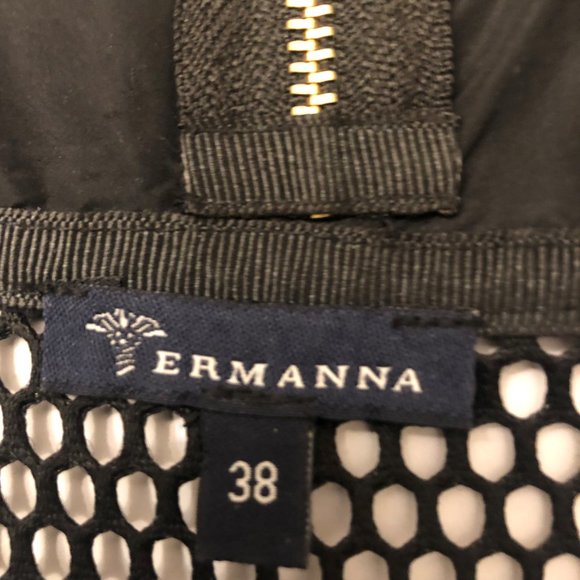 ERMANNA Black Mesh Hoodie Long Sleeve Zip-Up Jacket Size M New without Tag - Picture 6 of 7